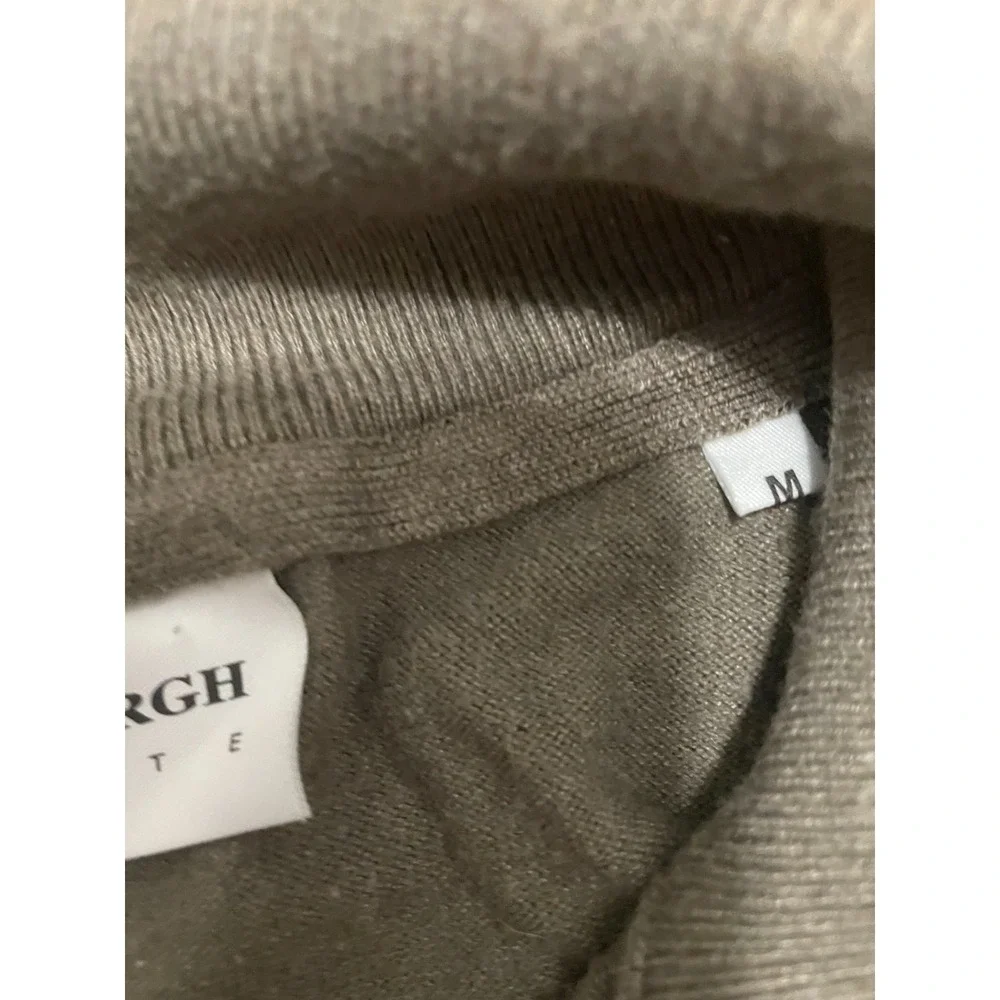 Lindbergh Sweater Mens Medium Quarter Zip Cotton Stretch Pullover Olive